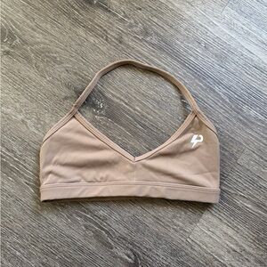 Light Brown Sports Bra with Logo